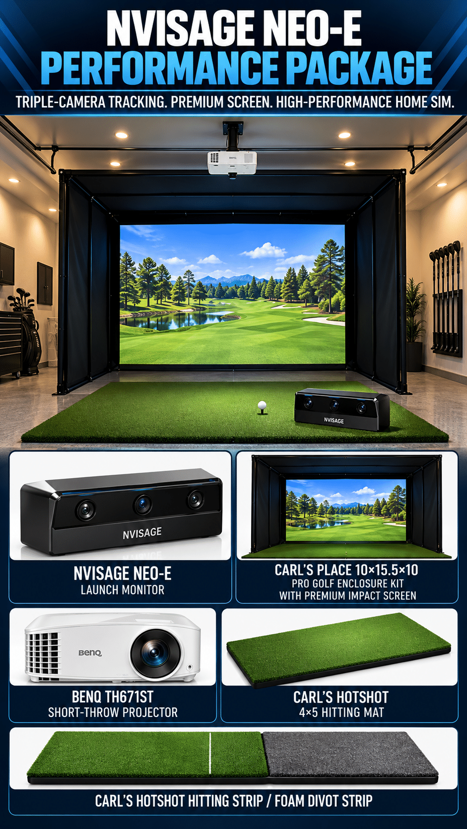 NVISAGE NEO-E Premium Golf Simulator Performance Package NVISAGE NEO-E Performance Package - Image 1