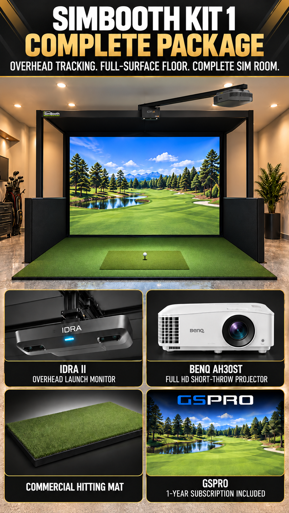 SimBooth Kit 1 Golf Simulator Package SimBooth Kit 1 Golf Simulator Package