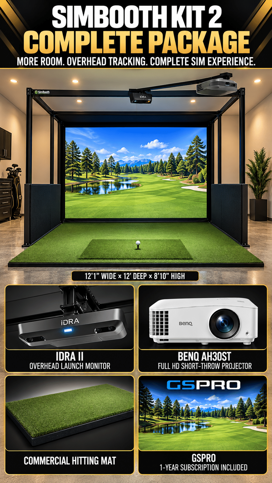 SimBooth Kit 2 Complete Golf Experience SimBooth Kit 2 Complete Package