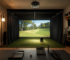 home golf simulator budget planner with launch monitor, projector, enclosure, hitting mat, and computer